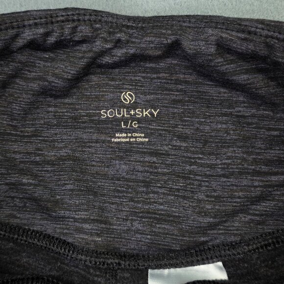 Soul Sky Pants Womens Large Gray High Rise Yoga Leggings Pockets Athletic Gym - Picture 4 of 11